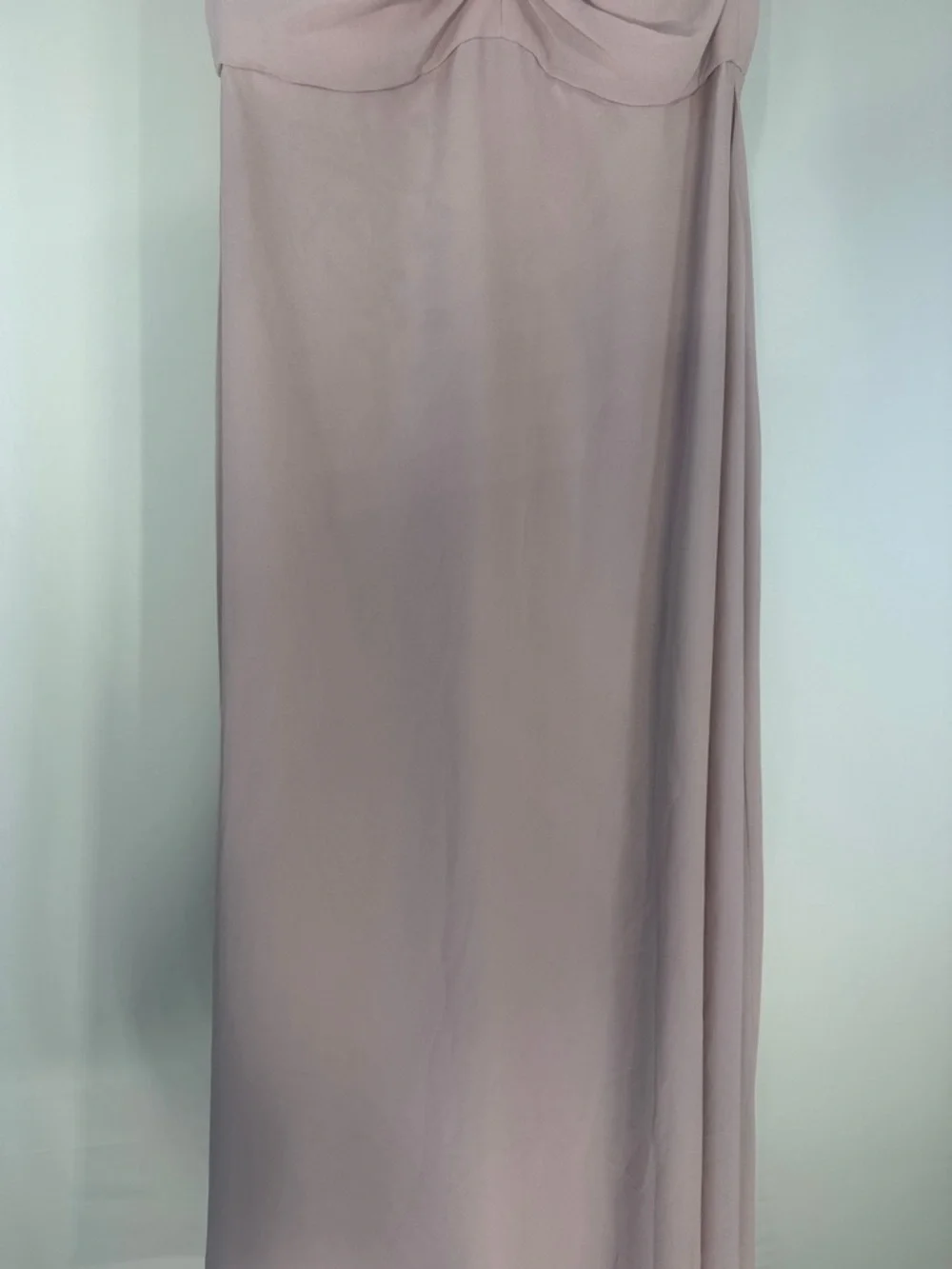 AMSALE BLUSH PINK RUCHED MAXI DRESS SZ 14